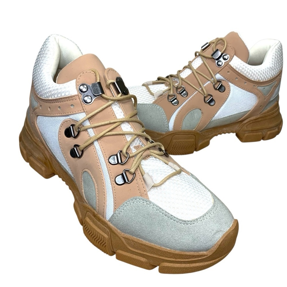 Onself Brazil Chunky Sneakers Pink White Sz 8 Sustainable Lace Up Shoes